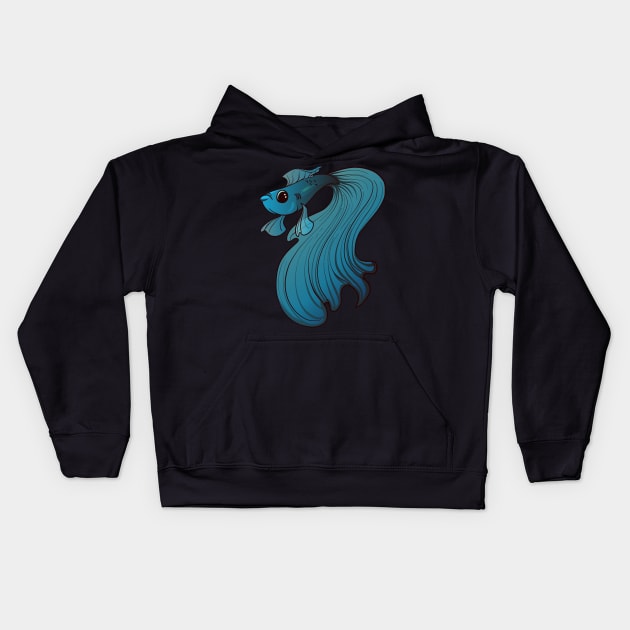 Grumpy Gills Betta Kids Hoodie by Inklings of Grace